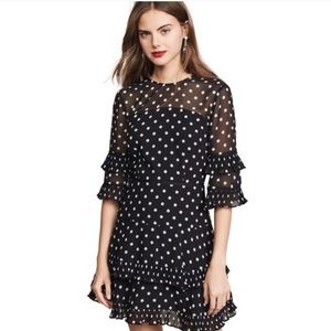 Keepsake Polka Dot Fit & Flare Ruffle Mini Dress